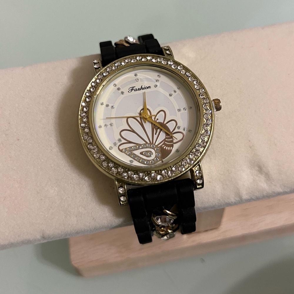 Gold & black watch